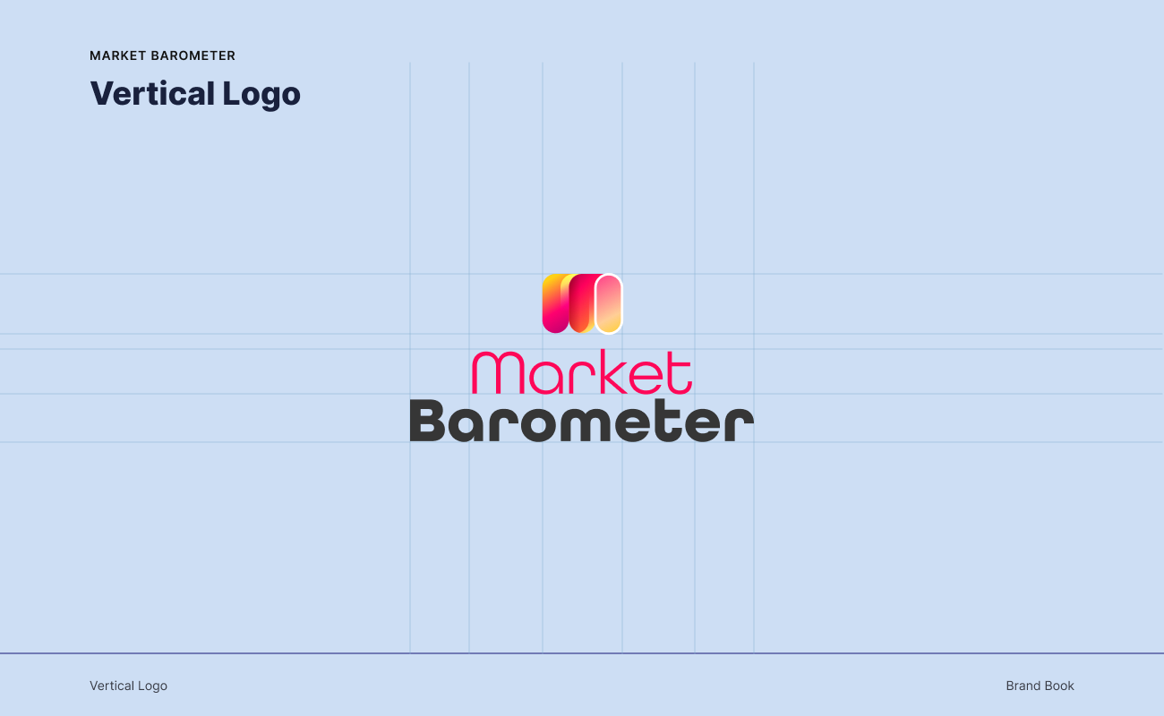 Market Barometer vertical logo with alignment and construction guides