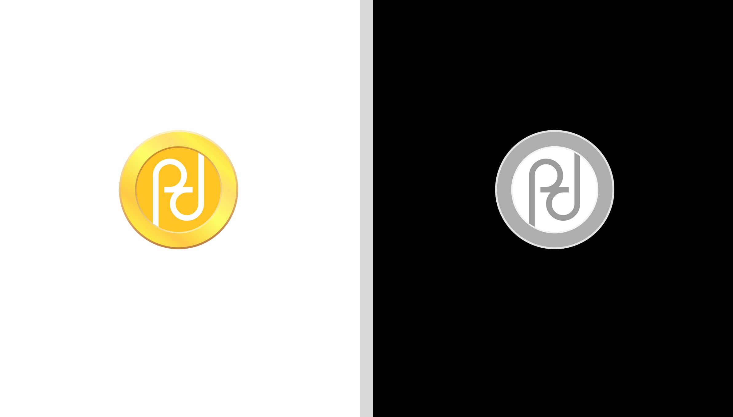 Pesetero coin emblem in color and monochrome on light and dark backgrounds
