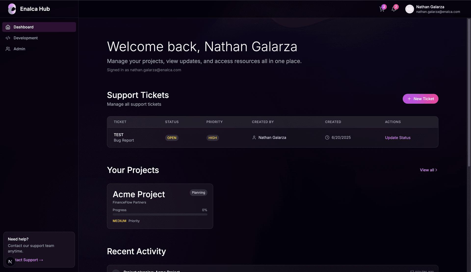 Enalca Hub Dashboard